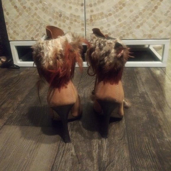 Custom Feather Trim Ankle Boots - Picture 3 of 4